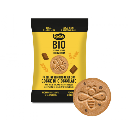 Biscotti Semintegrali Bio Con Gocce di Cioccolato Mono Gr. 16 (Cartone da 100 pezzi)